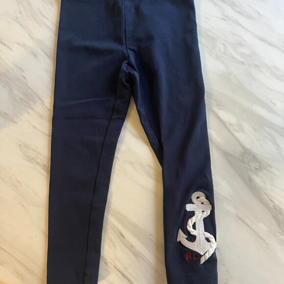 Polo Ralph Lauren Baby Pants - Size 3/3T - Navy Blue Nautical Theme with Anchor - Picture 2 of 11